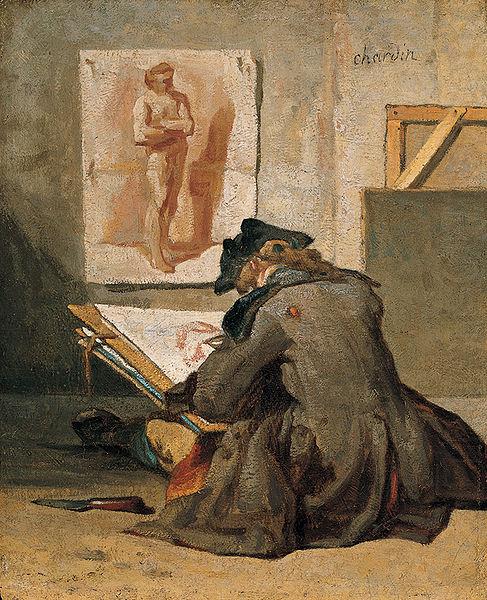 Jean Simeon Chardin Young Student Drawing china oil painting image